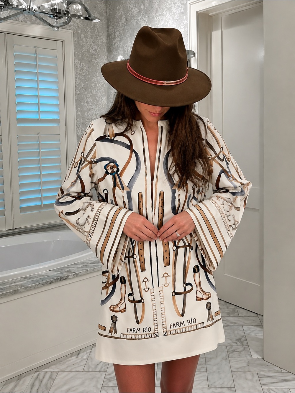 Farm Rio Equestrian Scarf Mini Dress